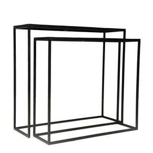 Bijzettafel Matt Black Set van 2 - 85/95 x 75/85 x 25/30 cm - afbeelding 1