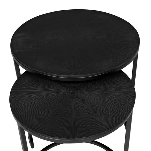 Bijzettafel Matt Black Set van 2 - H 46/51 x D 40/48 cm - afbeelding 4