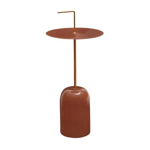 Bijzettafel oud roze D30x56/67cm