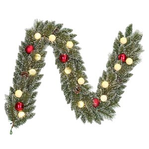 Kaprun guirlande prelit frosted rood/wit - L 180 cm