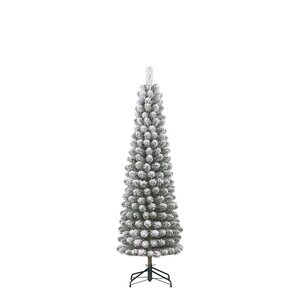 Black Box Kunstkerstboom Charlton Pilar groen frosted - H 185 x D 53 cm