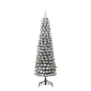 Black Box Kunstkerstboom Charlton Pilar groen frosted - H 215 x D 56 cm