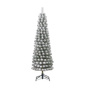Black Box Kunstkerstboom Charlton Pilar groen frosted - H 230 x D 58 cm
