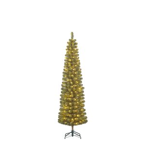 Black Box Kunstkerstboom Charlton Pilar groen - incl 120 lampjes - H 185 x D 53 cm