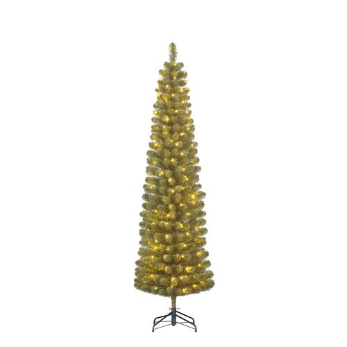 Black Box Kunstkerstboom Charlton Pilar groen - incl 160 lampjes - H 215 x D 56 cm