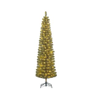 Black Box Kunstkerstboom Charlton Pilar groen - incl 160 lampjes - H 215 x D 56 cm
