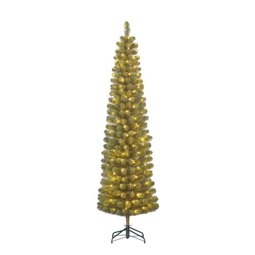 Black Box Kunstkerstboom Charlton Pilar groen - incl 180 lampjes - H 230 x D 58 cm