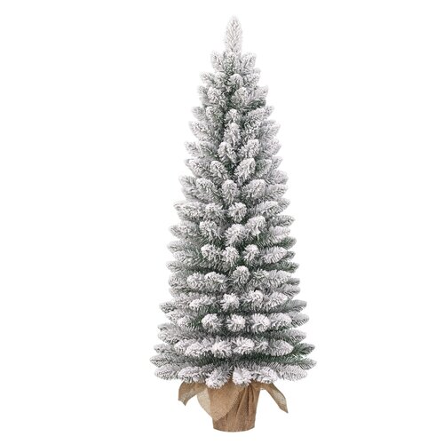 Black Box Kunstkerstboom Gerlos besneeuwd op jute voet - H 90 x D 41 cm