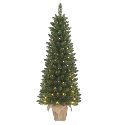 Black Box Kunstkerstboom Gerlos op jute voet - incl 30 lampjes - H 75 x D 36 cm