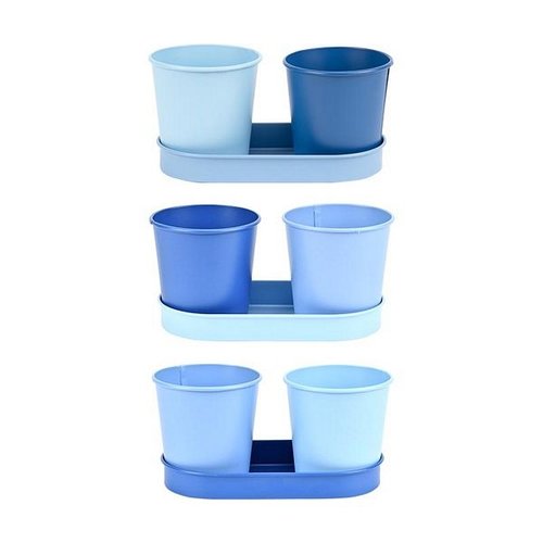 Blauwtinten 2 potjes op tray