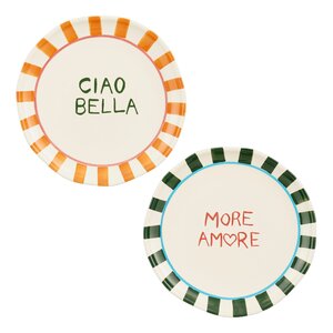 Bliss dinerbord oranje groen 2 assorti - D 26.5 x H 3 cm