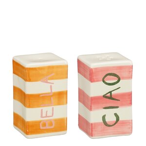 Bliss peper en zoutstel geel roze 2 stuks - D 5 x H 8.5 cm