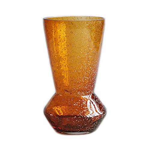 Bloemenvaas Amber flakes Handgeblazen - H 20 x D 12 cm