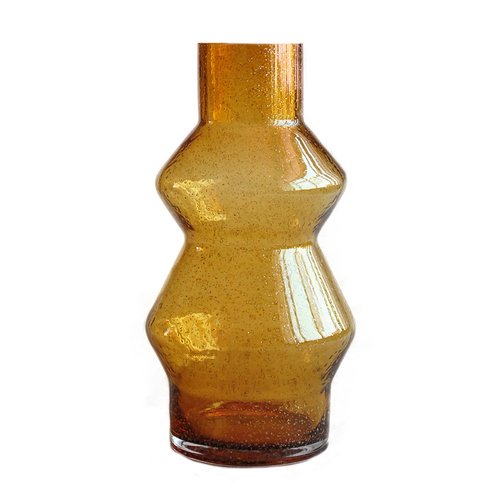 Bloemenvaas Amber flakes Handgeblazen - H 26,5 x D 13,5 cm