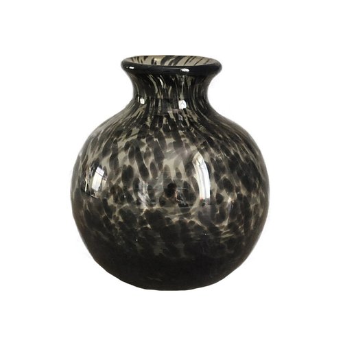 Bloemenvaas Black cheetah Handgeblazen - H 11,5 x D 10 cm