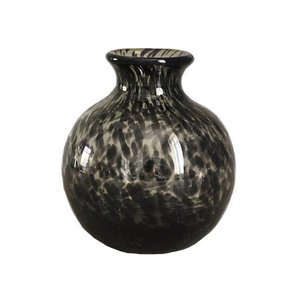 Bloemenvaas Black cheetah Handgeblazen - H 11,5 x D 10 cm