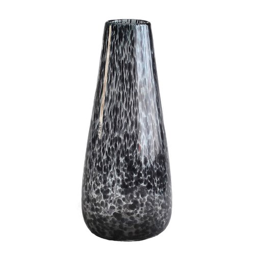 Bloemenvaas Black cheetah Handgeblazen - H 16 x D 38 cm