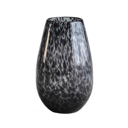 Bloemenvaas Black cheetah Handgeblazen - H 23,5 x D 14 cm