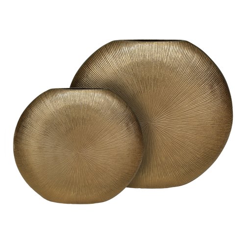 Bloemenvaas Brass antique - 24 x 6 x 26 cm - afbeelding 3