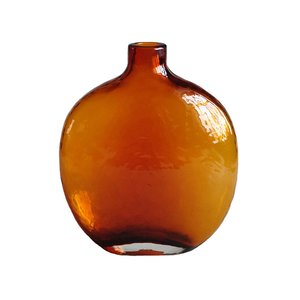 Bloemenvaas Cognac Handgeblazen - 20 x 9 x 23,5 cm