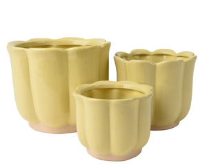 Bloempot Flower Keramiek geel - D 18 cm