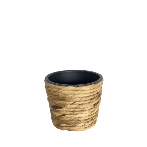 Bloempot Gevlochten Look - D16xH14cm Naturel