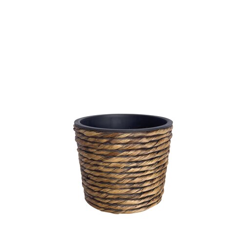 Bloempot Gevlochten Look - D20xH17cm Bruin