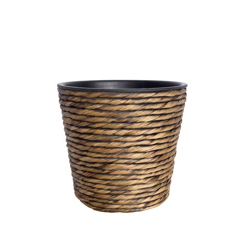 Bloempot Gevlochten Look - D26xH24cm Bruin