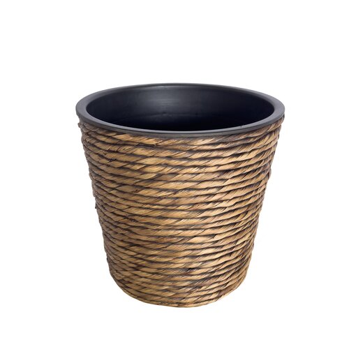 Bloempot Gevlochten Look - D30xH28cm Bruin