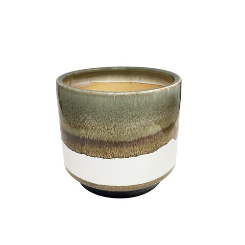 Bloempot keramiek earth tones - Ø 13,5 x H 12,5 cm
