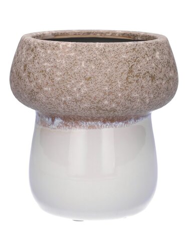 Bloempot Pilz beige/wit - D 12,2 x H 12,8 cm