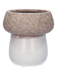Bloempot Pilz beige/wit - D 12,2 x H 12,8 cm