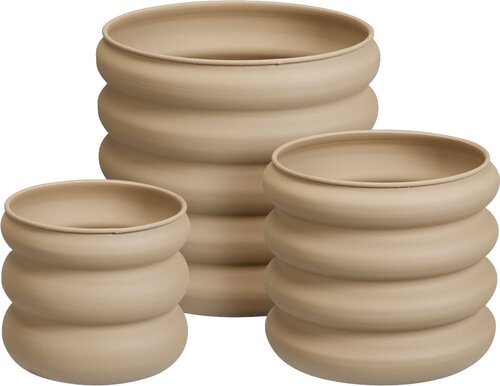 Bloempot set 3 stuks Licht bruin