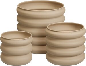 Bloempot set 3 stuks Licht bruin