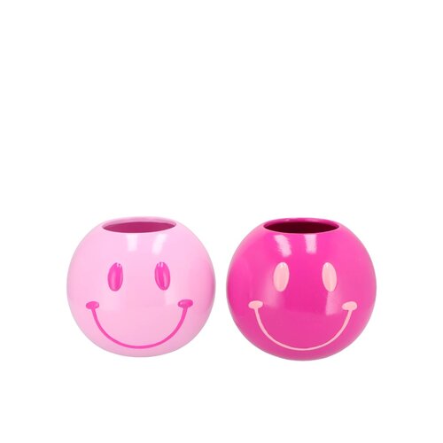 Bloempot Smiley face Fuchsia - D 11 H 9 - afbeelding 1