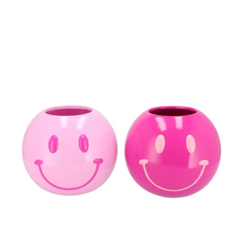 Bloempot Smiley face Fuchsia - D 15 H 12 - afbeelding 1