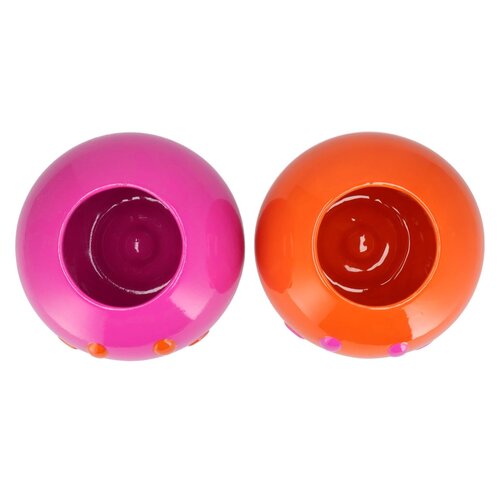 Bloempot Smiley face Fuchsia/oranje - D 20 H 17 - afbeelding 2