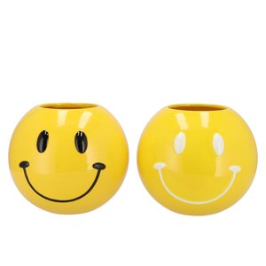 Bloempot Smiley face Geel - D 20 H 17 - afbeelding 1