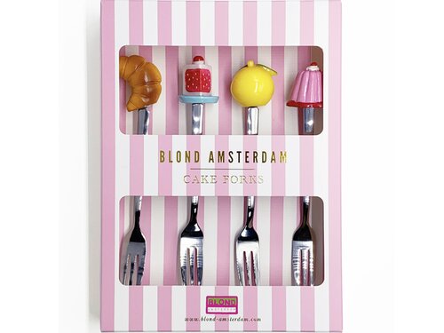 Blond Amsterdam - Even Bijkletsen: Cake Forks, Set Of 4 - afbeelding 1