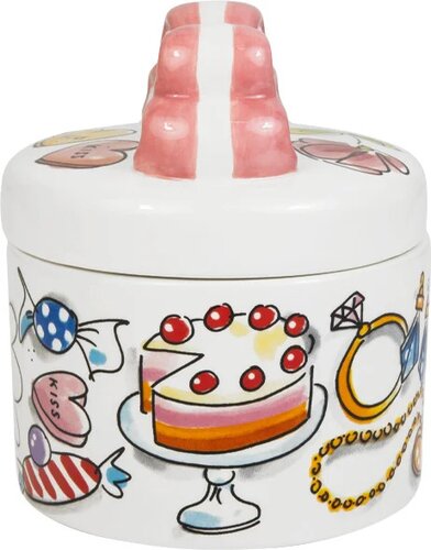 Blond Amsterdam sieradendoosje Moederdag met strik - D 10 H 6 cm - afbeelding 2