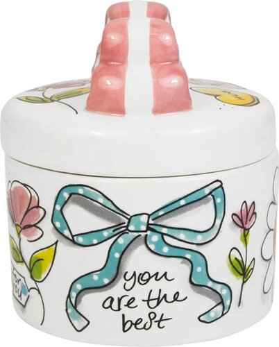 Blond Amsterdam sieradendoosje Moederdag met strik - D 10 H 6 cm - afbeelding 4