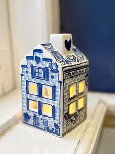 Blond Amsterdam Theelicht Huisje - Delfts Blauw - afbeelding 6