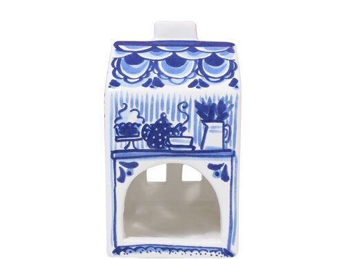 Blond Amsterdam Theelicht Huisje - Delfts Blauw - afbeelding 3