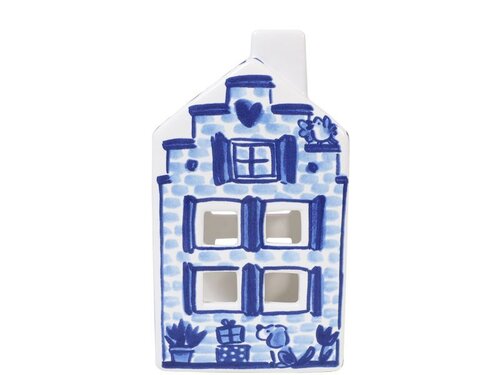 Blond Amsterdam Theelicht Huisje - Delfts Blauw - afbeelding 4
