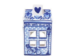 Blond Amsterdam Theelicht Huisje - Delfts Blauw - afbeelding 5