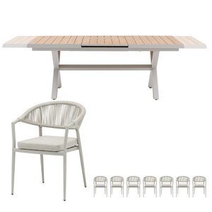 Royal Seasons Bo 8-zits tuinset uitschuifbaar zand - afbeelding 1