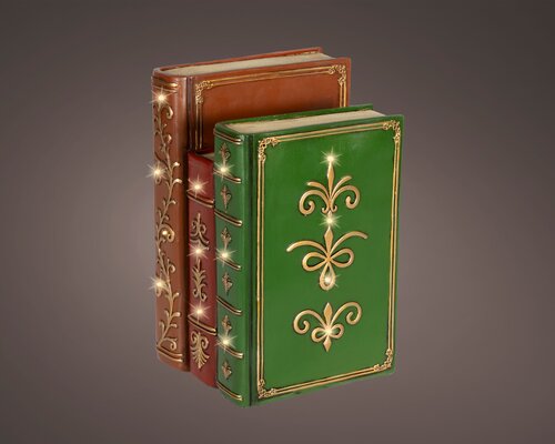 Boekenstapel met LED kunststof - H27cm - afbeelding 1