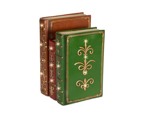 Boekenstapel met LED kunststof - H27cm - afbeelding 4