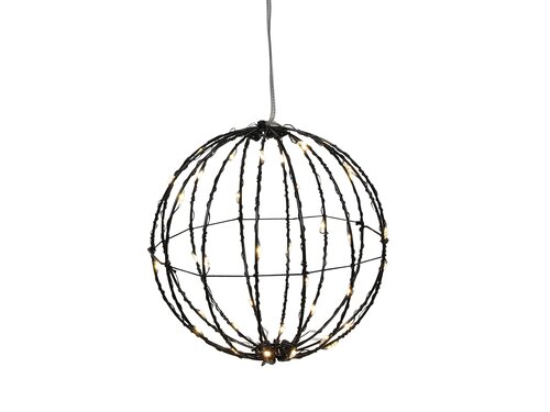 Bol zwart 15cm 40goudLED 2xAA timer