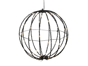 Bol zwart 20cm 50goudLED 3xAA IP44 timer